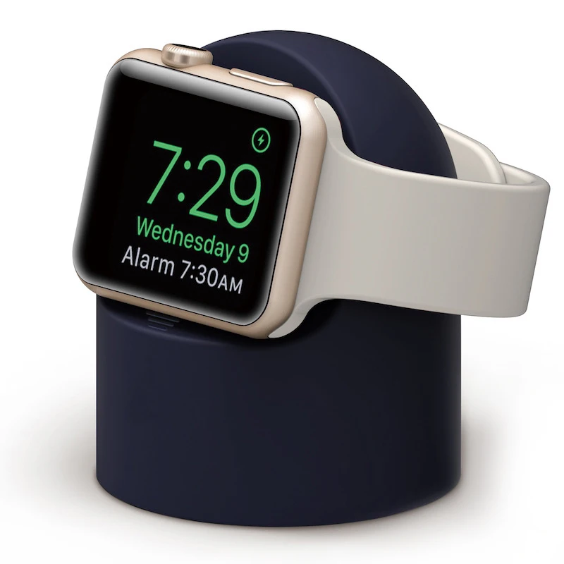 Силиконовая Подставка для зарядки станция держателя док-станция для наручных часов Apple Watch серии 1/2/3/4/38/42 мм Зарядное устройство Держатель кабеля для наручных часов Iwatch, на возраст 1, 2, 3, кронштейн - Цвет: blue