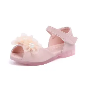 

Hot Summer Style Sandals Children Casual Shoes Toddler Kids Girls Beach Sandals Cute Pearl Lace Flower Girls Princess Shoes