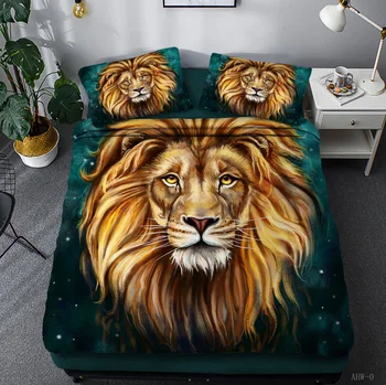 

3D Animals Lion Beddingt set Pillowcas Duvet Cover for Kids Adults 2/3pcs Bedclothes Quilt Cover Fashion HomeTextileSj308