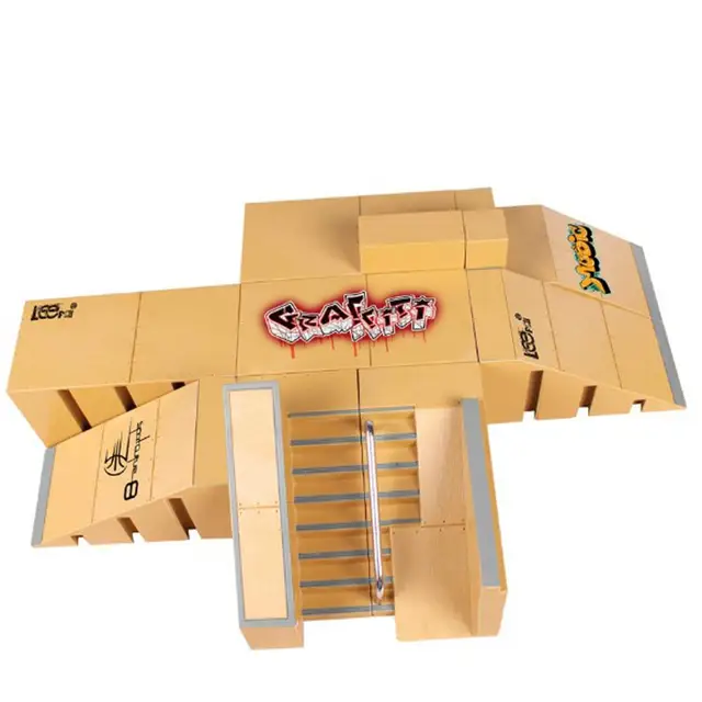 8pcs Skate Park Kit Ramp Parts for Tech Deck Fingerboard Mini Finger Skateboard 2
