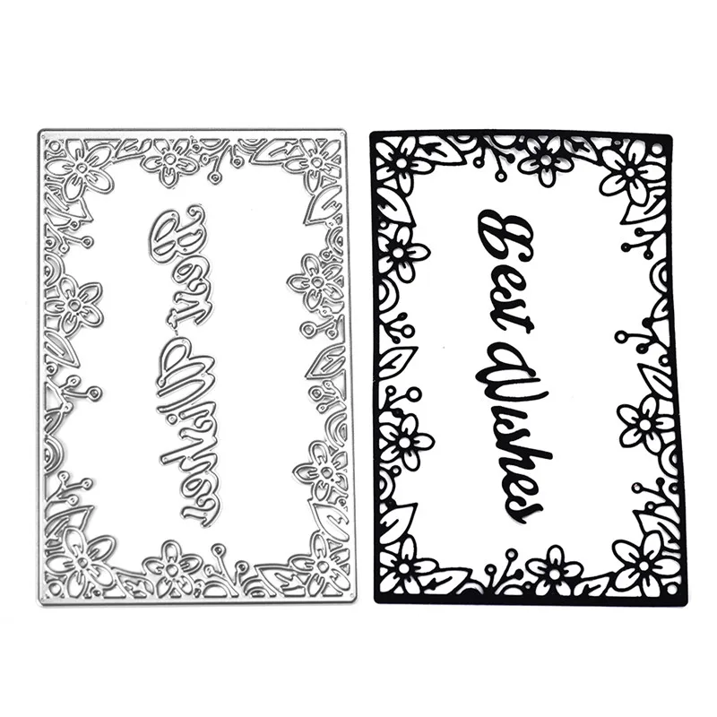 YaMinSanNiO цветок с буквенной рамкой металлические режущие штампы Скрапбукинг изготовление открыток альбом декоративное тиснение поделки трафареты