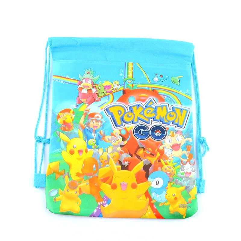 1pcs Non-woven Drawstring Bags The Avengers Spiderman Iron Man Super Hero Theme Gift Bag Kids Baby Birthday Party Gifts - Color: Pokemon Style 3