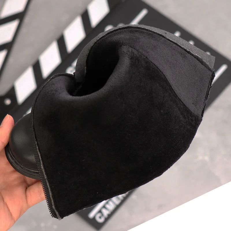 Детская обувь для девочек; ботинки в байкерском стиле dr martens; зимняя обувь; детские сапоги до колена для маленьких девочек
