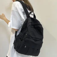 Girl Fabric School Bag New Fashion College Student Vintage Women Backpack Canvas Female Laptop Bag Travel Kawaii Ladies Backpack - Image 2