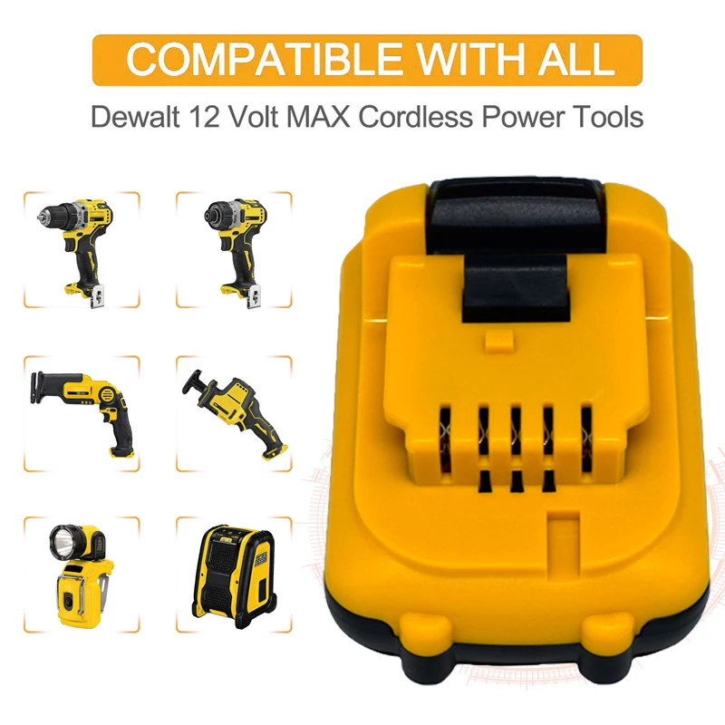 Substituição da Bateria Recarregável para Dewalt Lithium-ion Max Ferramentas Elétricas 12v 3ah Dcb120 Dcb123 Dcb121 Dcb127 Pacotes - Image 6