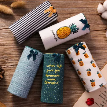 

5Pcs/lot Panties hot selling Cotton Women's Cartoon Printing Cute Underwear Briefs Sexy Girls lingerie