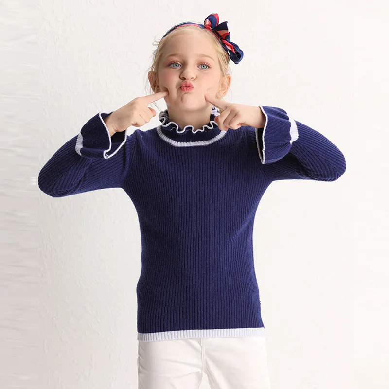 

Girls Big Boy Cashmere Sweater Half-Turtle-Neck Thick Sweater Mixed Colors Base Shirt Long Sleeve Pullover Warm Sweater