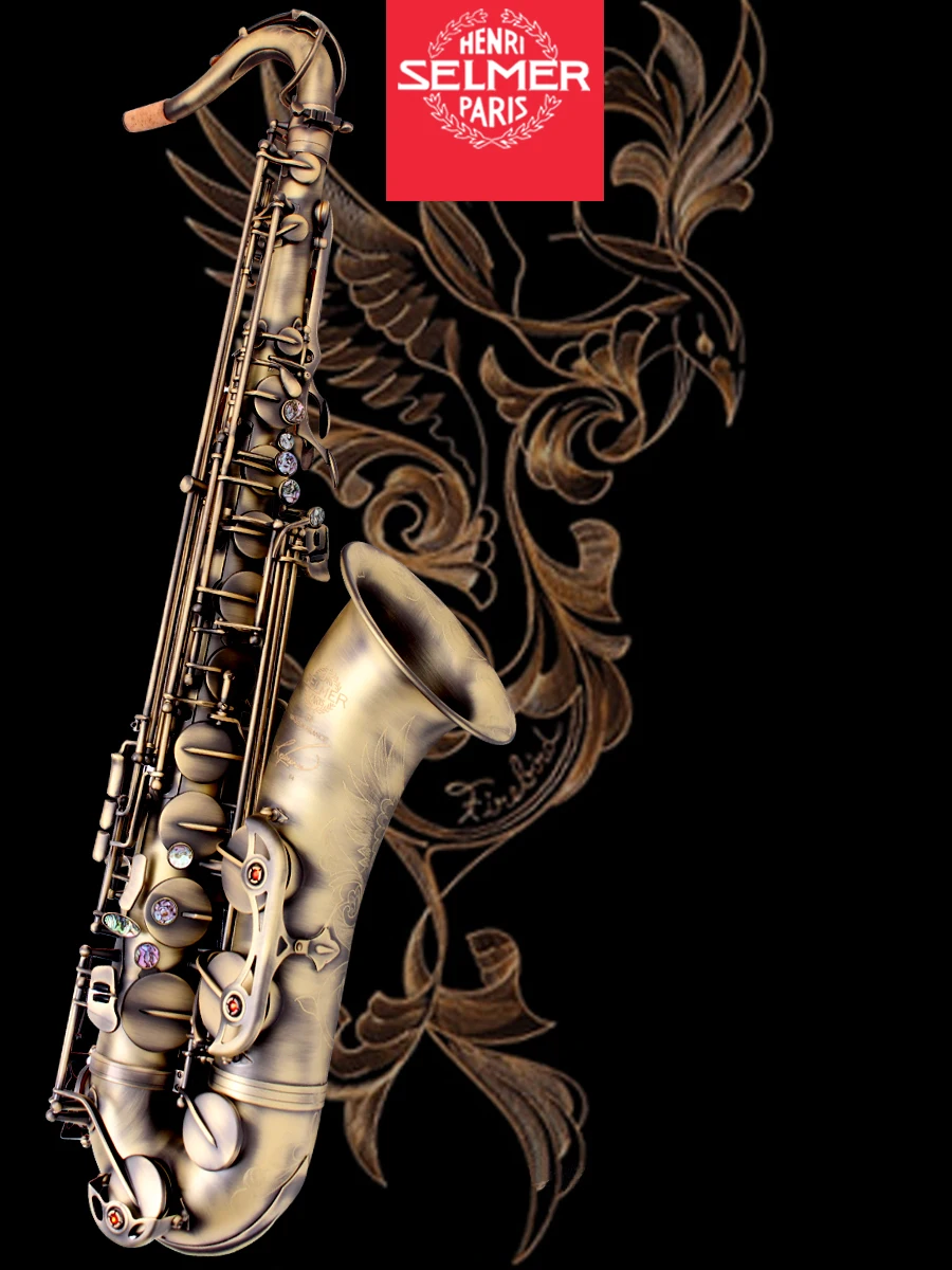

France Selma STS-R54 Tenor Saxophone antique copper simulation carving flamingo tenor sax 54 professional saxofone free shipping