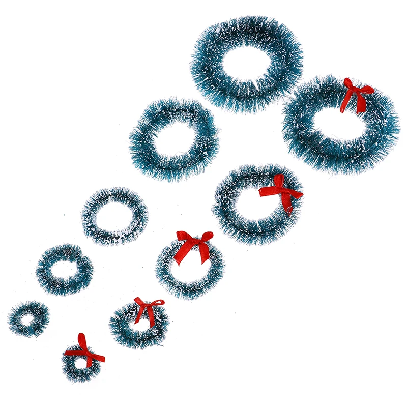 Новое поступление 1:12 весы кукольный домик миниатюра Рождественский венок гирлянда Рождественские Украшения мягкого плюша; аксессуары для куклы 5 шт./компл