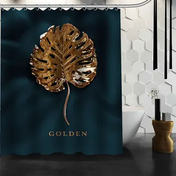 

Custom Beautiful leaves Waterproof Shower Bath Curtain Printed Bathroom Decor Various Sizes#2020-05-30-1