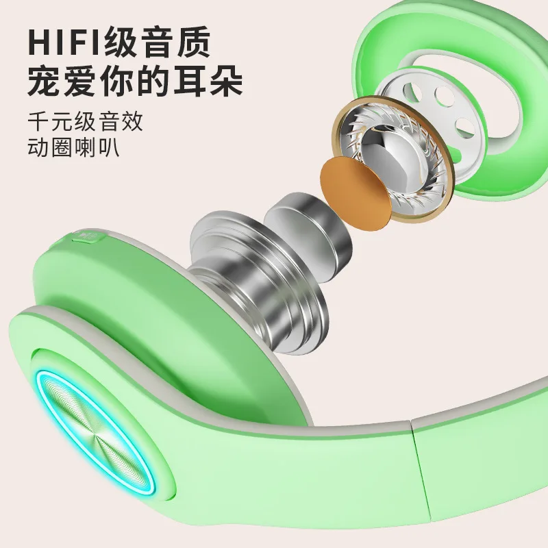 Bluetooth Earphone Liquid Silicone Hook Boom Macaron Headphone Cute Headset with Microphone Wireless Headphone for Children Gift