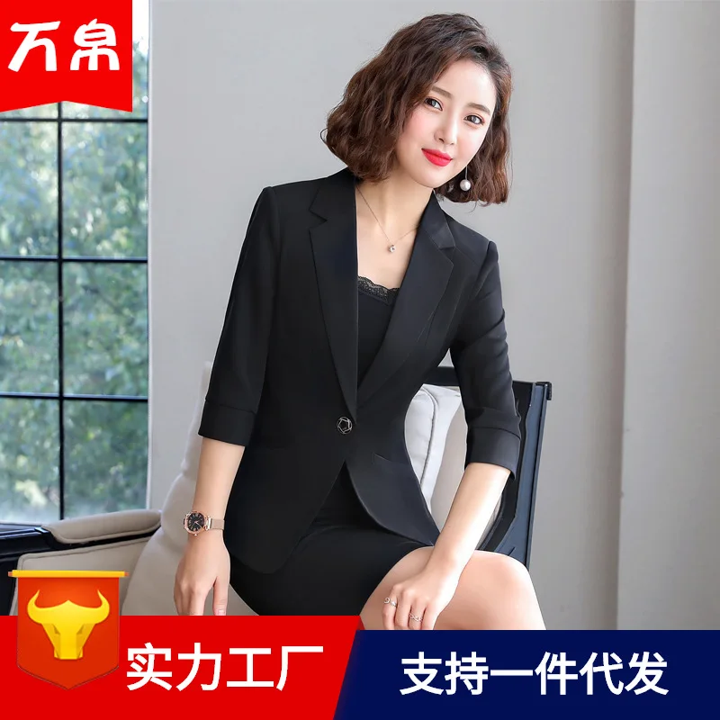 

New Style Slim Fit Fashion Wear WOMEN'S Suit Summer Short-sleeved Suit Work Clothes Formal Wear Suit