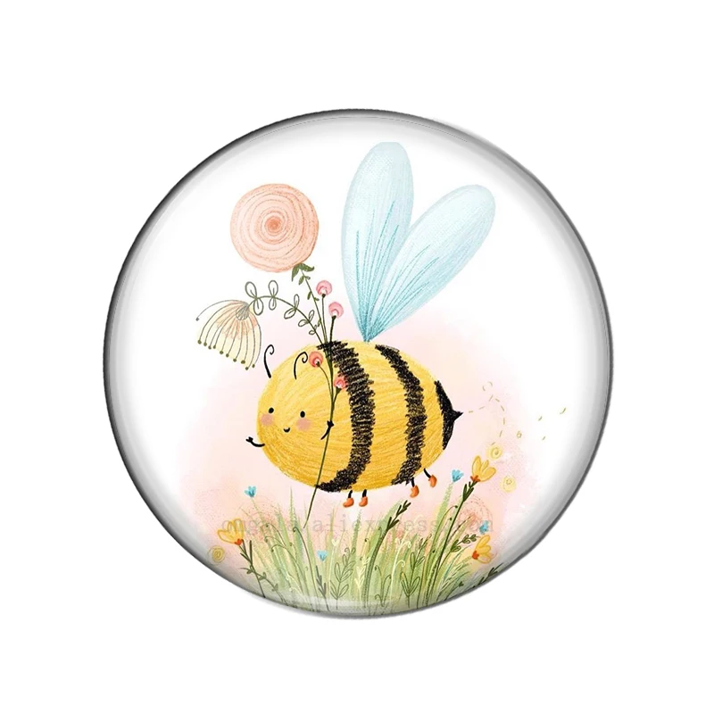 Стеклянный кабошон для фото Mommy Bee to be Round демонстрационная фурнитура с плоским