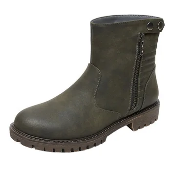 

Genuine Leather Winter Boots Wedge Heel Kidsuede Height Increased Chelsea Short Boots Green Short Nice Warm Boots For Women