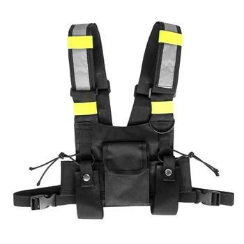 

Radio Walkie Talkie Chest Harness Bags Pack Backpack Holster Black