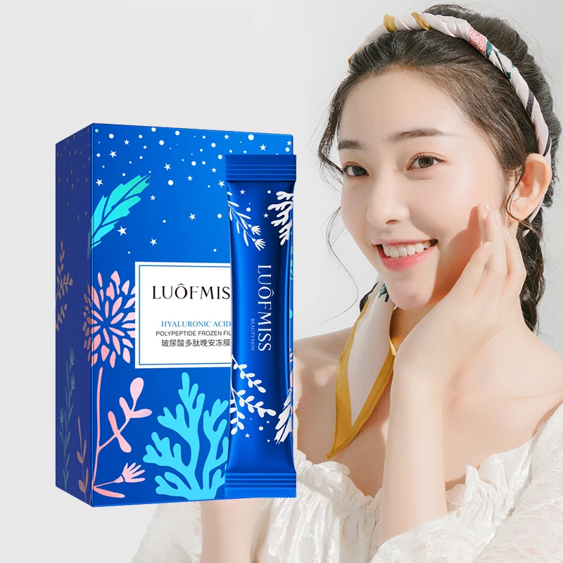 20 Pcs/Box Hyaluronic Acid Polypeptide Sleeping Mask Anti-Aging Moisturizing Nicotinamide Whitening SkinCare No-wash Facial | Красота и