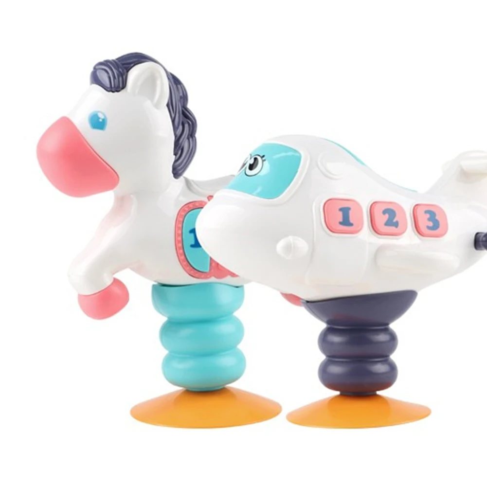 Электрический светодиодный самолет для домашних животных, Музыкальная кукла с присоской, Интерактивная игрушка для детей