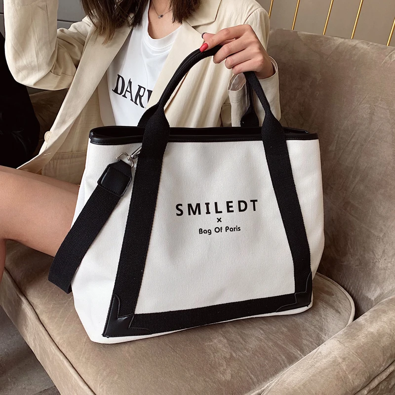 

New Fashion Canvas Women Handbags Large Capacity Ladies Shoulder Crossbody Bag Famous Designer Casual Female Tote Messenger Bags