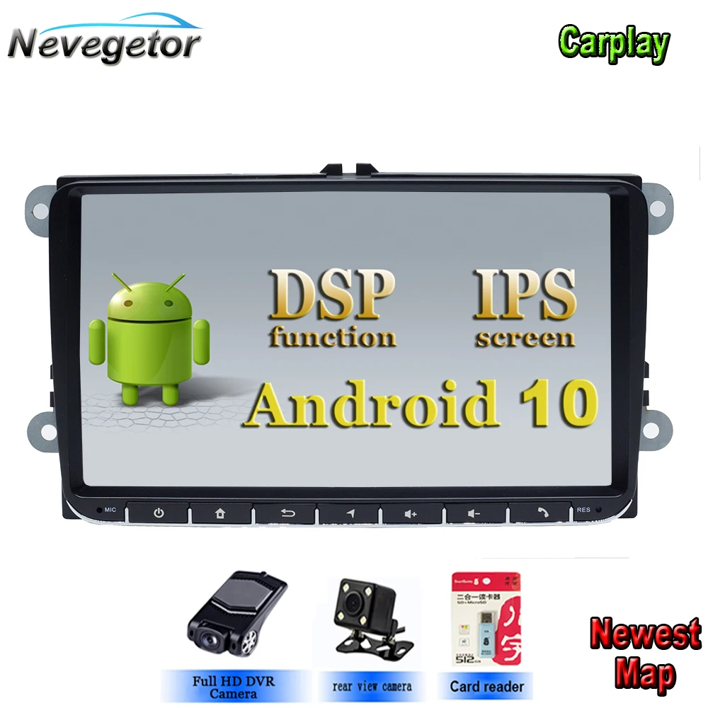 Android 10 Автомобильный мультимедийный плеер для Seat Altea Leon Toledo volkswagen VW Passat Skoda серии GPS