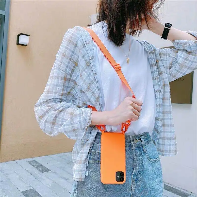 13 pro max cases Luxury Silicone Phone Case Lanyards Crossbody Necklace Cord With Rope For iPhone 13 11 Pro Max X XS Max XR 7 8 6 Plus iphone 13 pro max wallet case