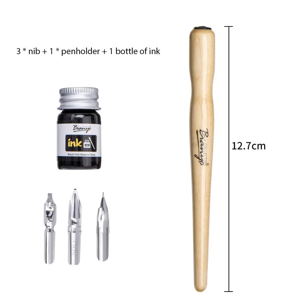 TWISTER.CK 5Pcs/set Calligraphy Drawing Pen 3 Nibs+ Penholder+ Ink for Artist Anime Comic School Art Supplies Painting Tool