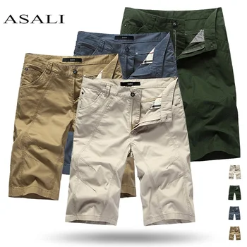 

Cotton Men Shorts Summer 2020 Solid pantalonci Casual Shorts Mens Elastic Waist Beach Shorts Slim Fit Knee Printed Bermuda Homme