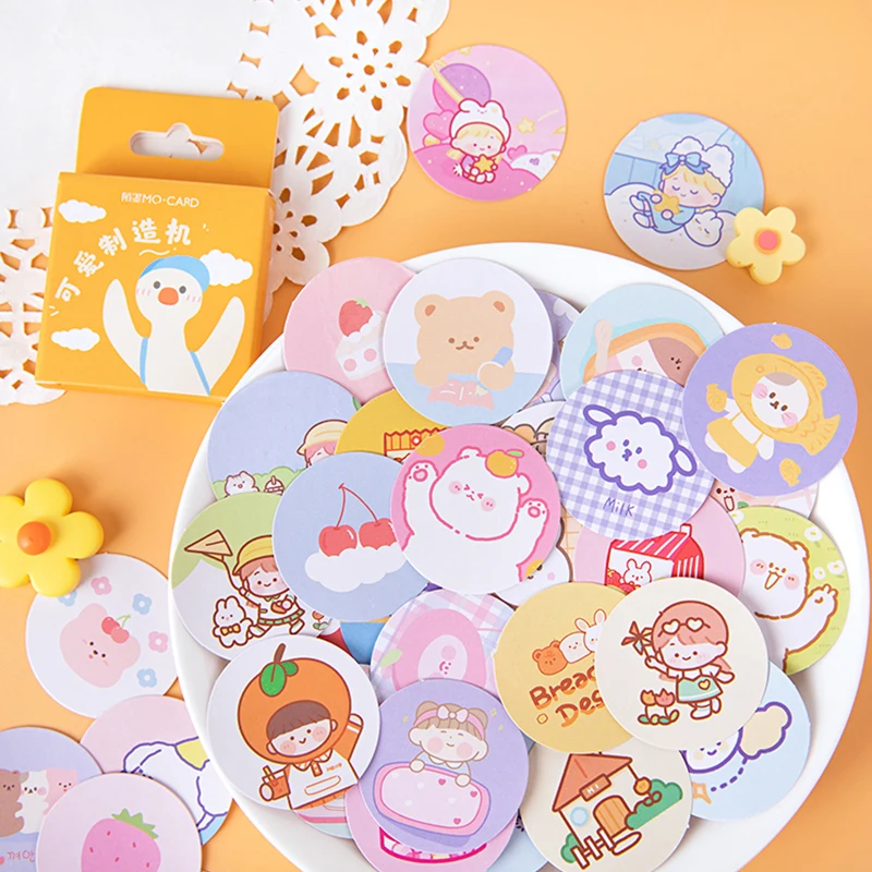 

45pcs/box Patterns Cute Stickers Scrapbooking Cartoon Girly heart Decoration collage Hand Account School Stationery