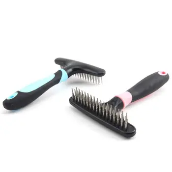 

Double Row Pins Professional Pet Undercoat Rake Cats Dogs Comb Brush Loosen Wet Dry Use Grooming Pet Supplies Dematting