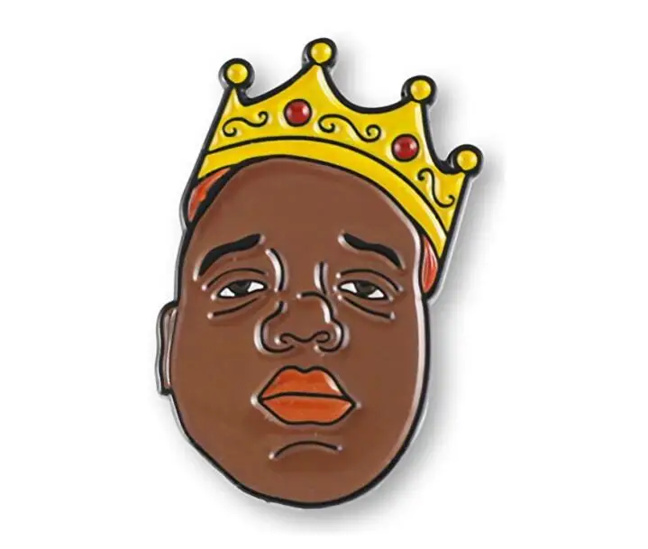 Biggie Smalls B.I.G. Значок в виде короны с лацканами стиле хип-хоп | Украшения и