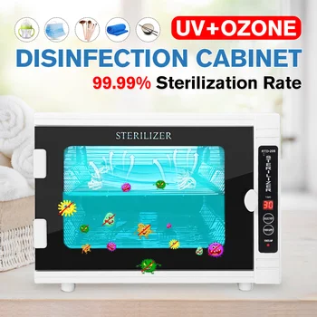 

10L UV Sterilizer Box Nail Manicure Tools Disinfection Cabinet Mini Ozone Ultraviolet Timer Sterilization Salon Esterilizador