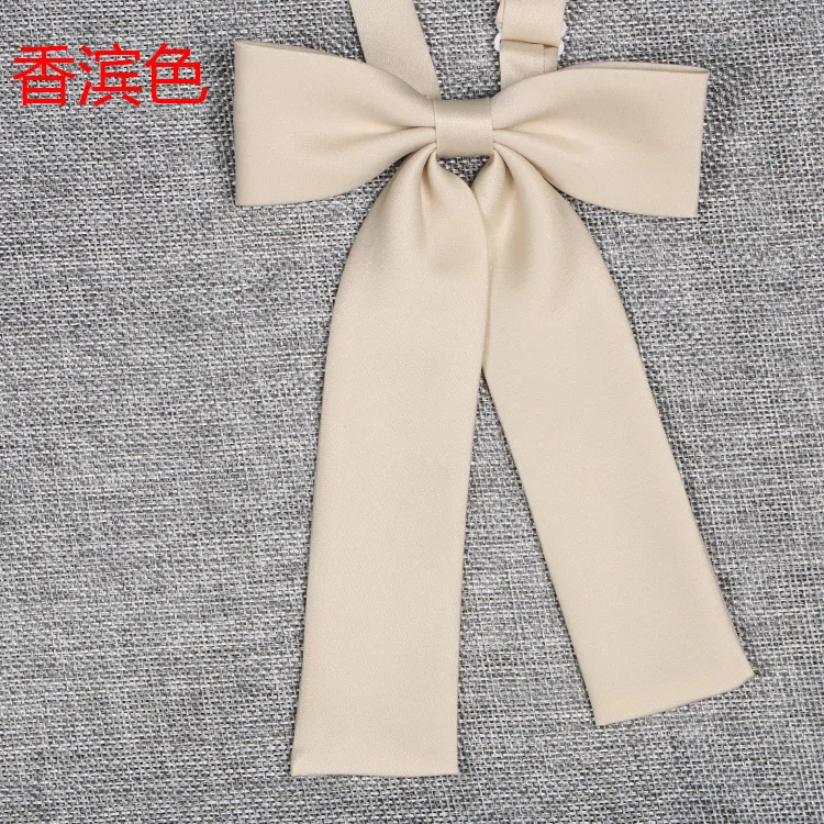 Японская школьная форма JK галстук-бабочка для девочек бабочка галстук сплошной цвет ленты Школьный костюм форма моряка аксессуары - Цвет: Champagne
