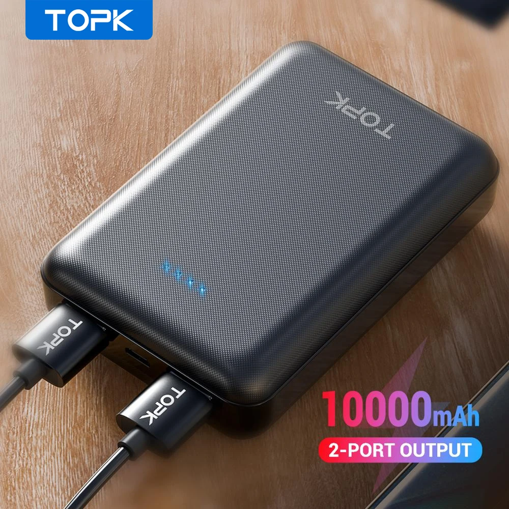 Внешний мини аккумулятор TOPK на 10000 мА · ч|Внешние аккумуляторы| |
