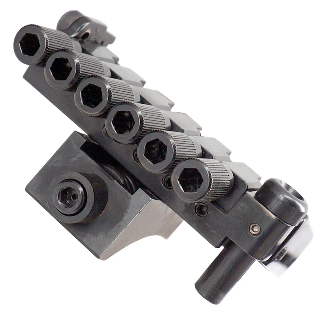 

6 String Headless Guitar Bridge Tailpiece Set w/ Worm Involved String Device