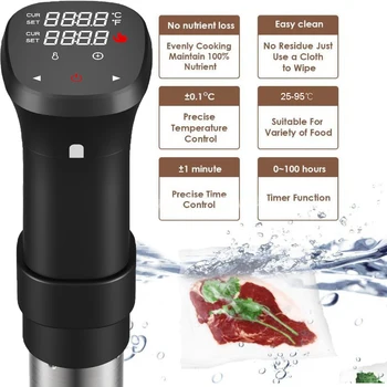 

Vacuum Slow Sous Vide Food Cooker Steak Machine Slow Cooking Powerful Immersion Circulator Machine Lcd Digital Timer Display