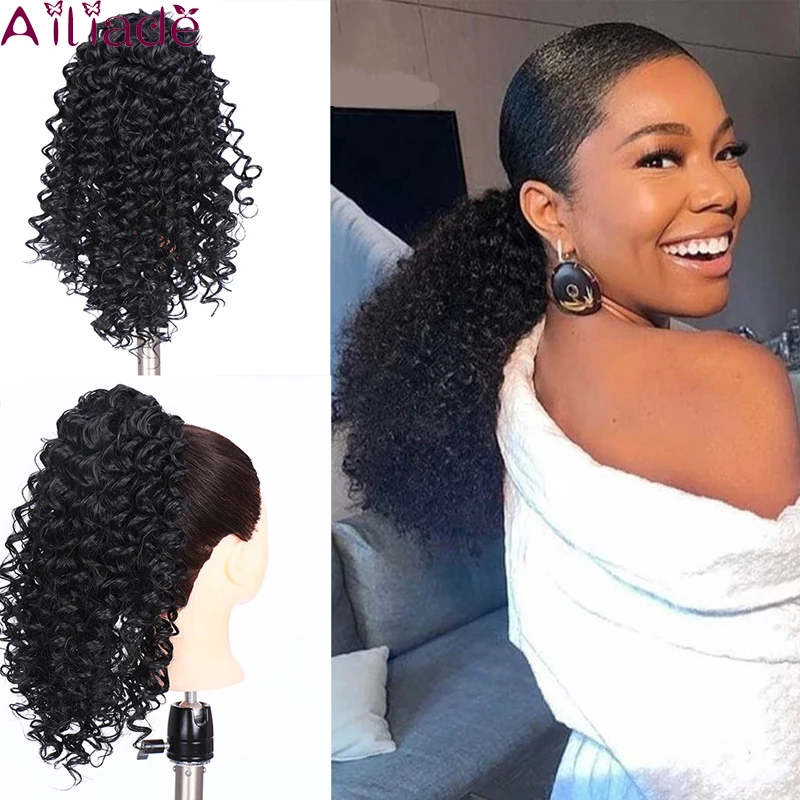 Ailiade Drawstring Puff Afro Kinky Curly Ponytail African American