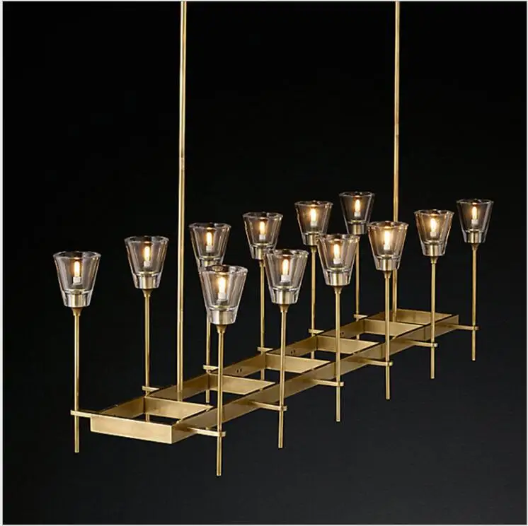 RH all copper post-modern chandelier simple beauty luxury designer model room living dining study bedroom villa lamps | Лампы и