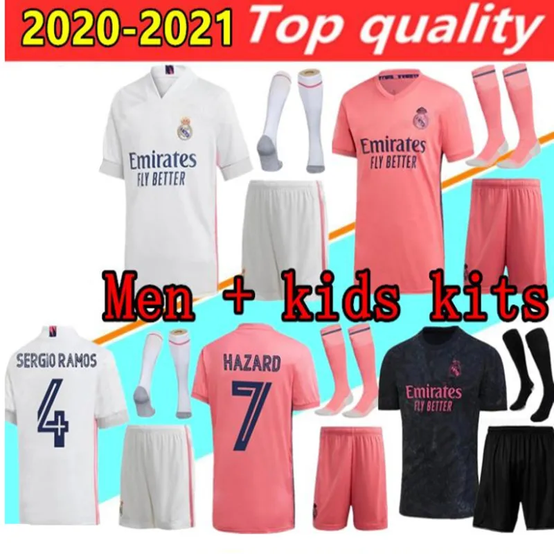 Kit de camiseta de alta calidad para niños y adultos, VINI JR. JOVIC BENZEMA y Cristiano MODRIC peligro VALVERDE SERGIO RAMOS 20 21 Real MadridES camisa