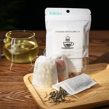 

100Pcs/Lot Teabags 5.5 x 7CM Empty Scented Tea Bag disposable With String Heal Seal Filter Paper for Herb Loose Tea Bolsas de te