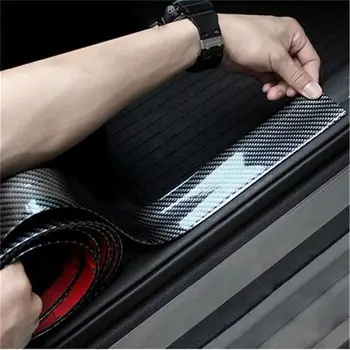 

Carbon Fiber Car Door Sill Plate Bumper Guard Protector Rubber Pad Cover Anti Scratch Suit For Car Truck SUV