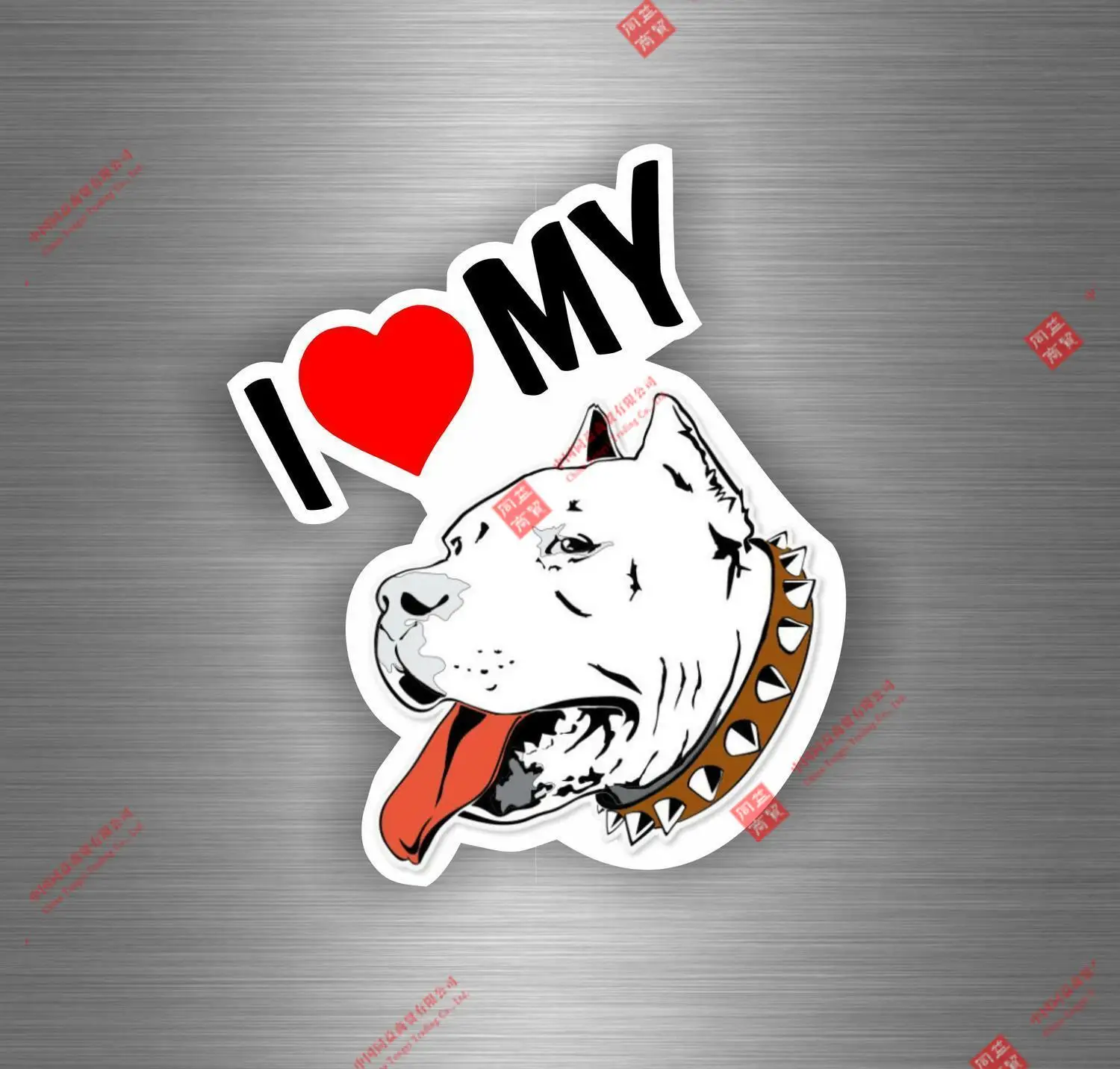Vendita Calda Personalità I Love My Pitbull Dog R4 Sticker Car Moto Biker Bomb Jdm Decal Bumper