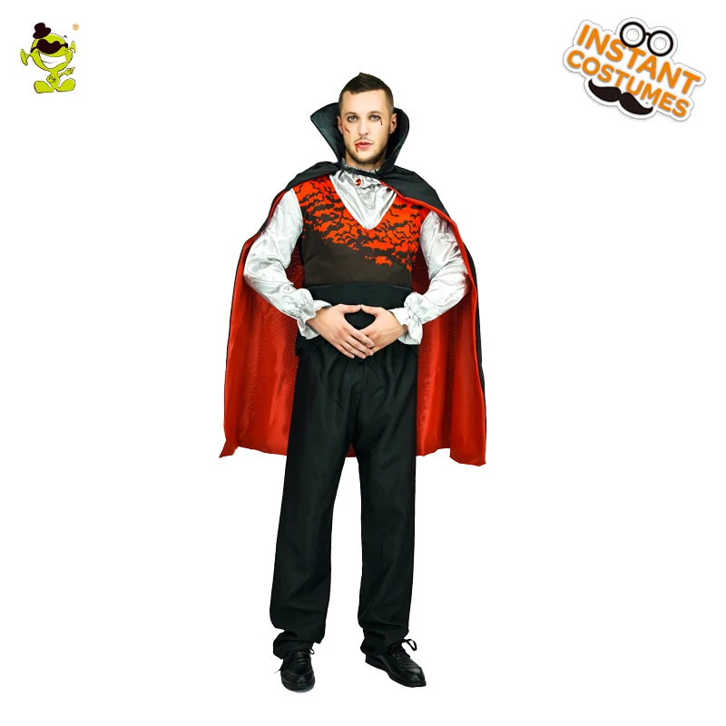 

QLQ 2019 New Design Halloween Mens Vampire Costumes Carnival Purim Party Cosplay Classic Horror Vampire Costumes for Adult Mens