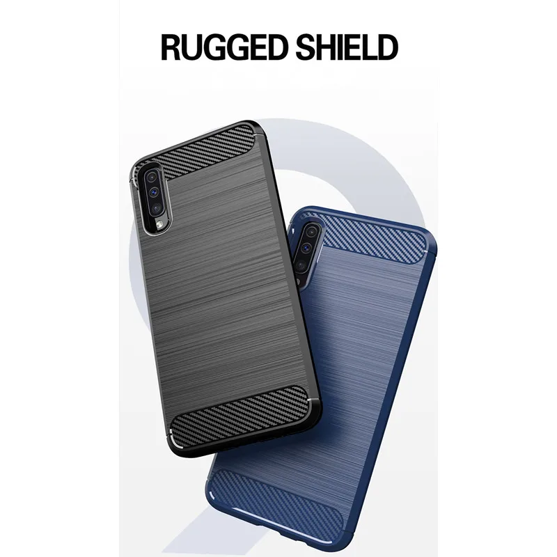 10pcs/lot Brushed Carbon Fiber Soft Bumper Back Cover Case For Samsung Galaxy A6 A8 Plus A7 A9 A9 Star Lite