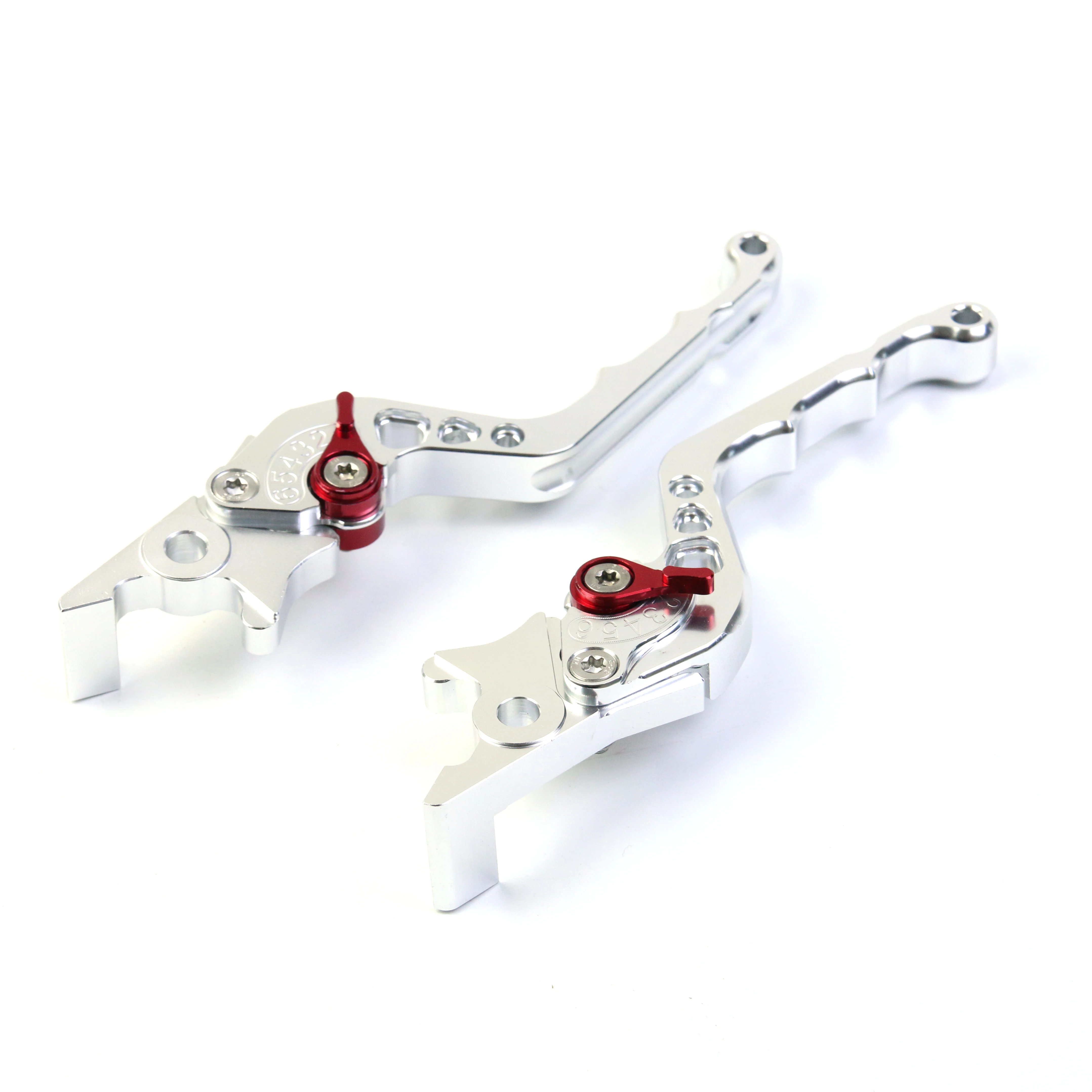 Silver Chrome CNC Aluminum Alloy Motorcycle Double Disc Brake Lever Scooter Bike Modification Lever for Yamaha Honda Universal