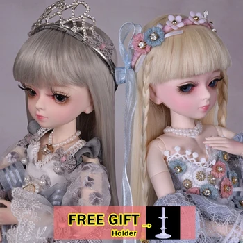 

18 Movable Joints BJD Doll 1/4 With Full Outfits Wigs Shoes official Makeup Ball Jointed Dolls collection kids toys Christmas