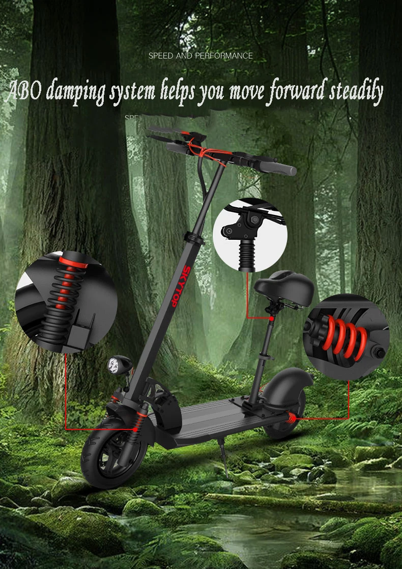 10 Inch Electric Scooter Seat Two Wheels Electric Scooters Full Waterproof 48V 500W Portable Foldable Electric Scooter Adult (6)