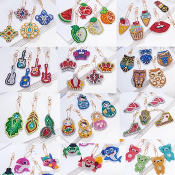 

1/4/5Pcs DIY Diamond Painting Keychains Full Drill Special Shaped Diamond Keychains for Women Kids Christmas Gifts