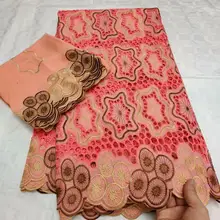 Африканская кружевная ткань хлопок африканская кружевная ткань высокого качества вышитая швейцарская кружевная ткань для женского платья