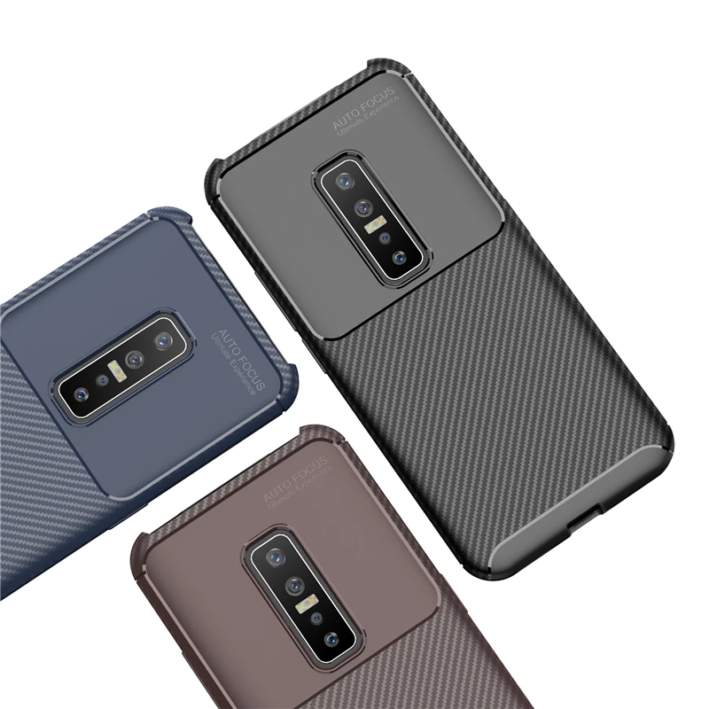 ДЛЯ Vivo V17 Pro Чехол, роскошная деловая задняя крышка из волокнистой кожи для Vivo V17 Pro, чехол, ТПУ, силиконовые аксессуары для телефонов(XS0311