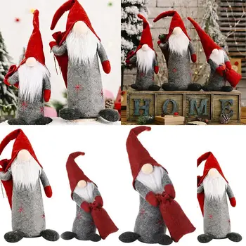 

Christmas Santa Claus Carrying A Cloth Bag Ornament Desktop Bag Home Gift Xmas Party Doll Tree With Faceless Decoration Pen O0O3