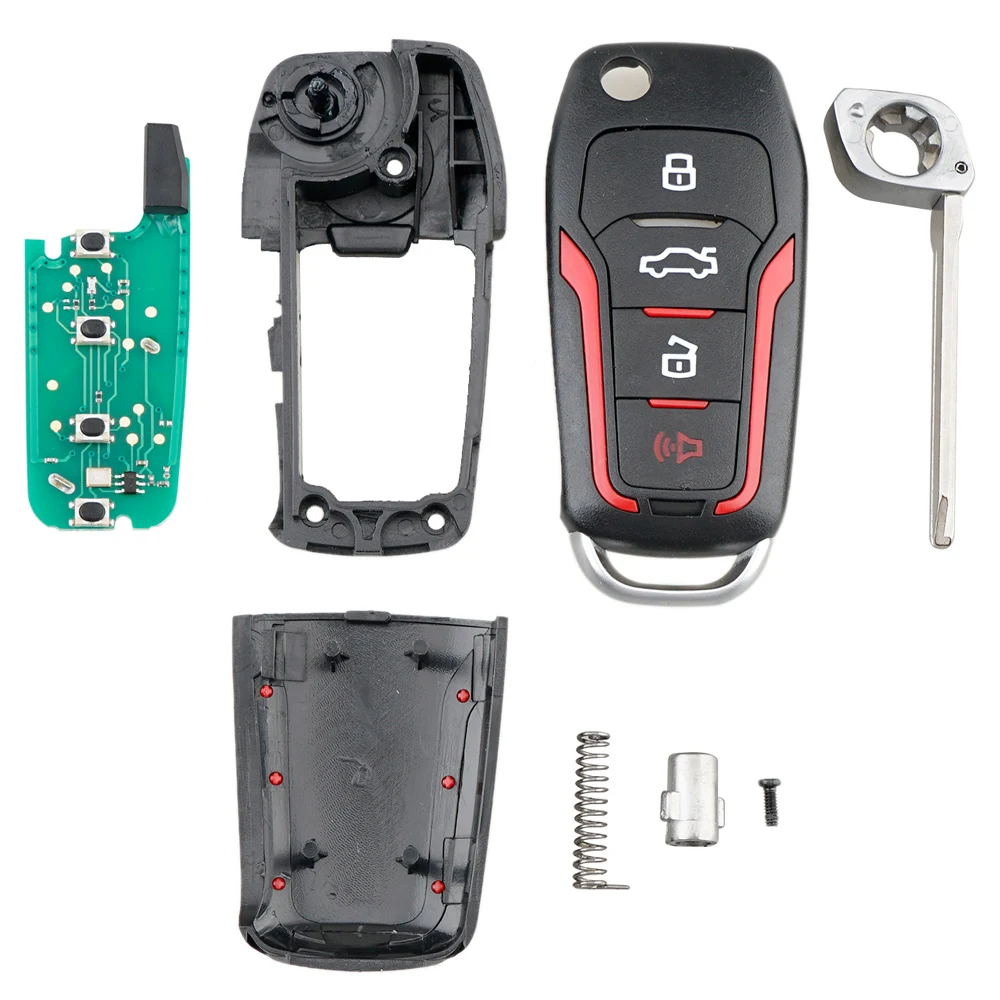 315MHZ 4 BUTTONS AUTO CAR KEY REPLACEMENT FLIP CAR REMOTE KEY 4D63 80BIT CHIP FIT FOR FORD MUSTANG EDGE EXPLORER F-150 F-250